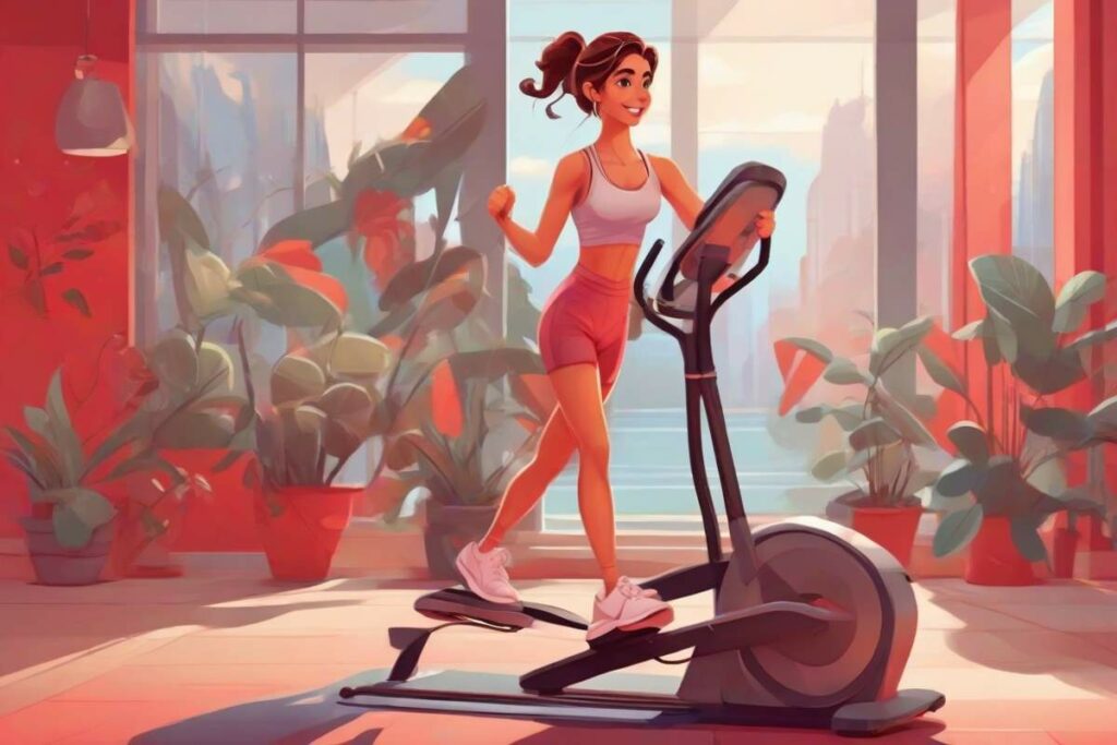 Low-impact workout by doing elliptical exercise.