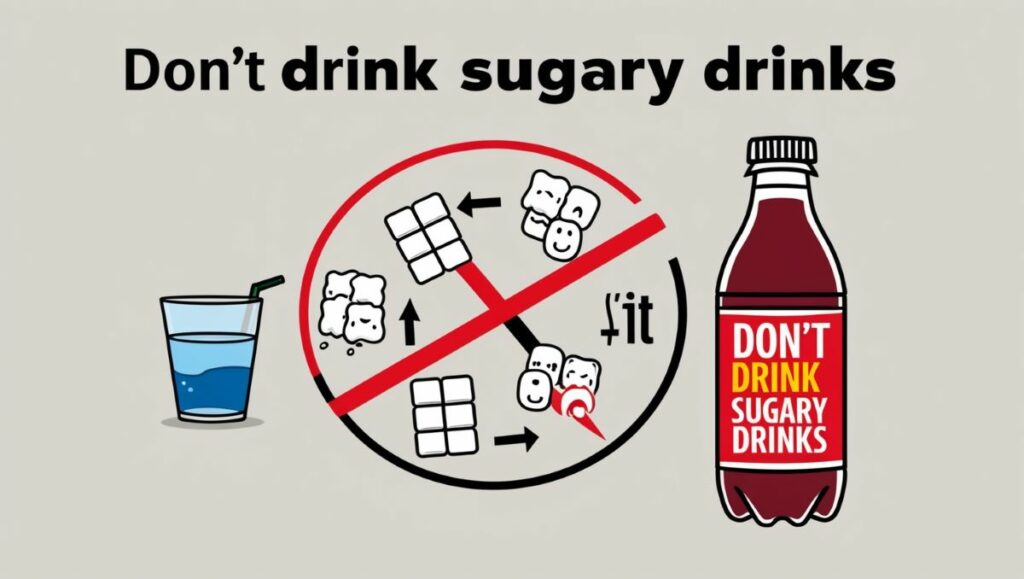 avoid sugary drinks to support non-diet approach to weight loss